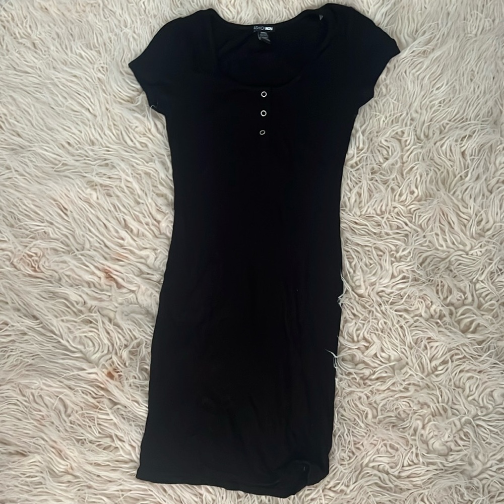 Fashion Nova Ribbed Short Sleeve Dress